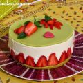Recette de fraisier génoise au thé Matcha