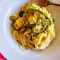 

Pâtes en crème aux oignons verts 


