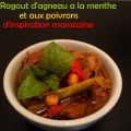 Ragoût d'agneau à la menthe et aux poivrons