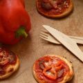 Pizzette rosse {Poivron et Chorizo}