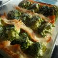 Gratin brocolis truite fumée et riz