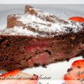 Moelleux chocolat-marrons aux fraises