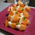 Petites brochettes melon-mozzarella