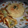 Omelette roulée aux poireaux et champignons