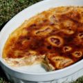 Clafoutis pêches, menthe, verveine