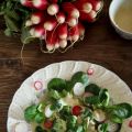 Salade mâche, radis rose, yaourt, comme à St.[...]