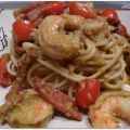 Spaghetti aux crevettes, pesto de chardonnay et[...]