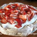 Pavlova au chocolat et aux fraises
