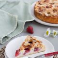 Gâteau à la ricotta, amandes et fraises