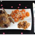 Pigeonneaux rotis laqués au gingembre, carottes[...]