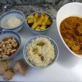 Curry d'agneau complet au gingembre frais