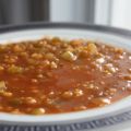 Soupe tomatée au 3 pois