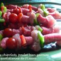 Brochettes chipolatas, poulet bien garnies