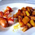 Currywurst et ses pommes de terre épicées