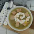 {Soupe} Velouté de poireaux et foie gras.
