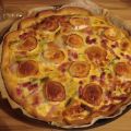 Quiche aux poireaux, chèvre et lardons