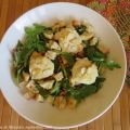 Chèvre chaud et salade de pomme aux croûtons +