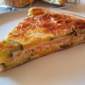 Tarte courgettes, truite fumée et chèvre frais