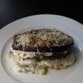 Aubergines a la parmigiana bianca