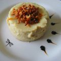 Flan à la banane, noix de coco grillée