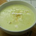 {Soupe} Soupe de courgettes, chèvre et miel.