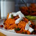 Salade de carottes, grenade et chèvre frais