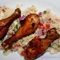 Poulet épicé et salade de couscous aux oignons[...]