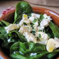 Salade de pousses d'épinards au chèvre frais