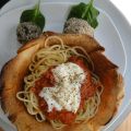 Coques de spaghettis sauce tomate