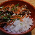 Boeuf à l'asiatique et riz au coco
