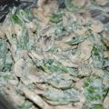 Salade de champignons et pois mange-tout