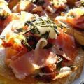 Bruschettas au gorgonzola et jambon italien,[...]