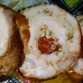 Roulade de porc au pesto et tomates cerises