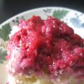 Pouding aux framboises et au sirop d'hibiscus