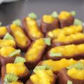 Minis moelleux au chocolat, compotée mangue[...]