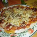 Pizza chorizo coppa poivrons mozzarella,[...]
