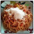 Spaghettis bolognèse aux légumes d'été ,[...]