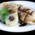 Crêpes aux poires sauce chocolat