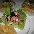 Tartare de tomates, concombre et thon