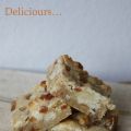 Blondie aux pépites de fruit et pâte d’amande