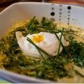 Œufs pochés aux épinards et à la crème de Comté