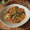 Raviolis au fromage, sauce express aux palourdes