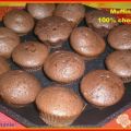 Muffins 100 % chocolat avec un cœur nutella,[...]