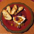 Brie fondant aux ananas, rhum et pacanes