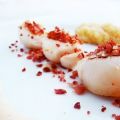 Saint jacques, poudre de lard, puree[...]