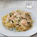 Pâtes fraiches maison, crevettes à la crème[...]