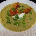 Velouté petits pois, courgettes, poireaux, oeuf[...]