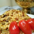 Coquillettes aux aubergines et colombo.