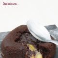 Moelleux au chocolat, cœur coulant de mangue