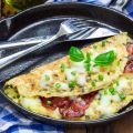 Omelette jambon et fromage au four